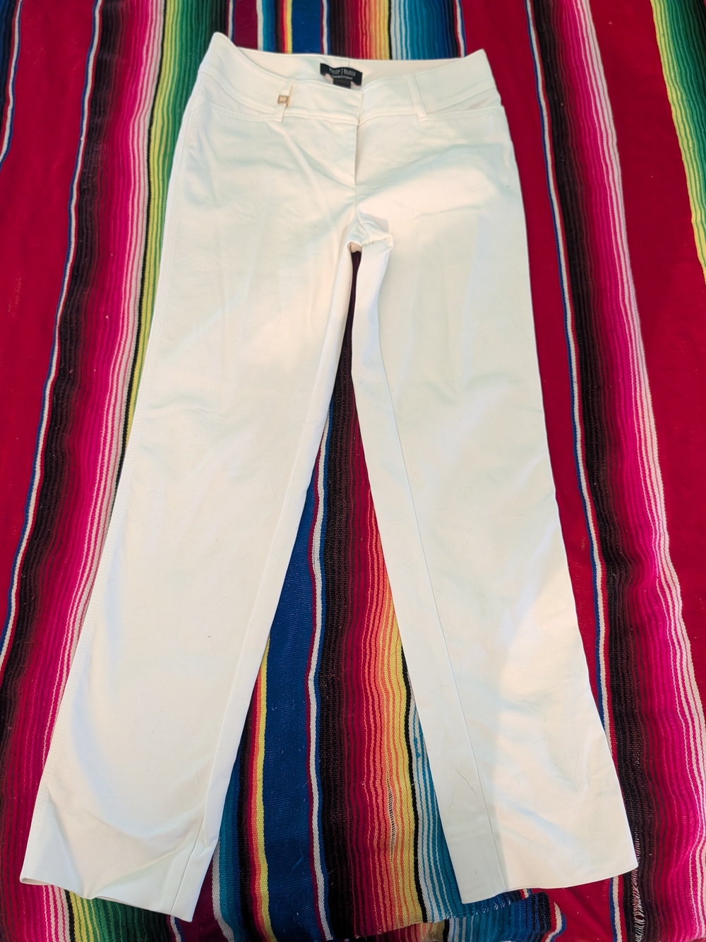 White House Black Market White Slim Straight Pants